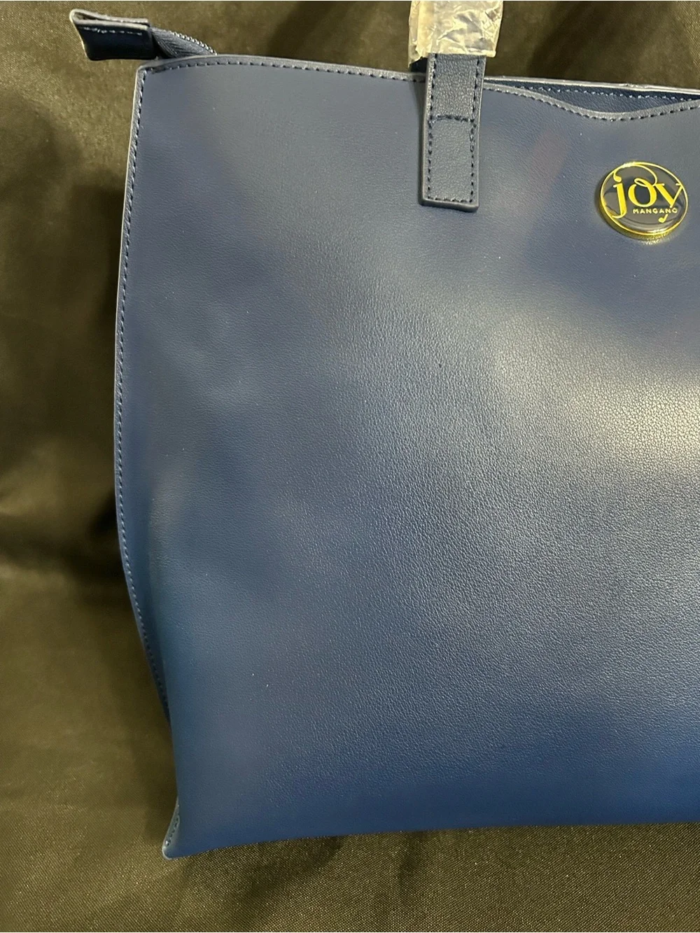Joy Mangano Leather Structured RFID Navy Blue Tote Bag Women’s Tote NWT